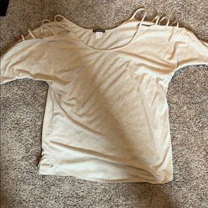 Beige quarter length shirt